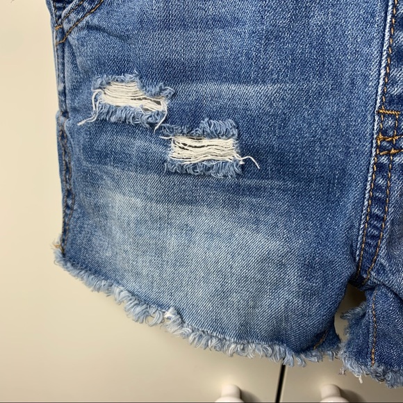 RSQ Distressed Denim Shortalls. - Picture 6 of 13